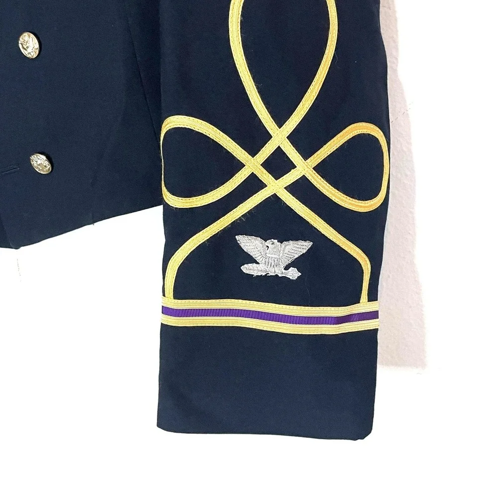 Marlow White Military Mess Dress Jacket 44R Purple Lapel Gold Epaulettes USA Men